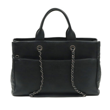 CHANEL ブラックキャビアCCロゴタイムレスアンティークシルバーチェーントップハンドル2WAY (22番台) / A93284 151808385