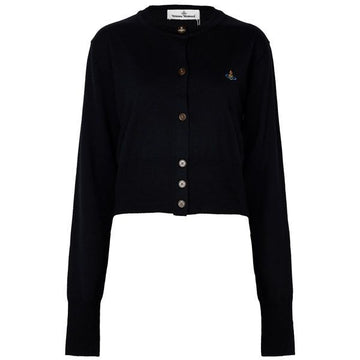 VIVIENNE WESTWOOD ブラックBEAクロップウールカーディガン Y0006 N403 115438502