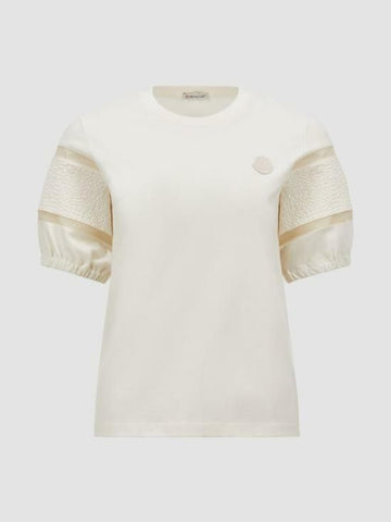 MONCLER Seidenbesatz Baumwoll T-Shirt 8C00032 89ADC 034 142645863