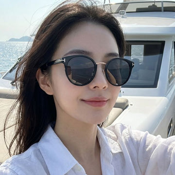 Tom Ford Sunglasses TF1247 K 01A Luxury Unisex Fashion Asian Fit Round Horn Frame Soltex 150696374