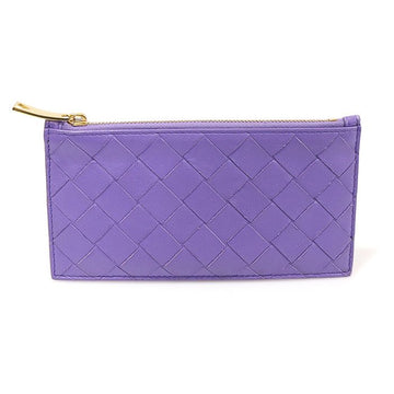 BOTTEGA VENETA Lila Intrecciato Kalbsleder Lange Reißverschluss-Kartenetui 151827304
