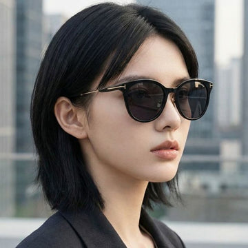 Tom Ford Sunglasses TF1140K 01A Luxury Black Plastic Asian Fit Round Oversized 131233426