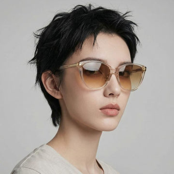 TOM FORD Sonnenbrille TF1055K 45F Klar Pfirsich transparent Asian Fit Orange Tönung Oversize 128933406