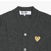 COMME DES GARCONS 3 PLAY ゴールド ハート ワッペン Vネック カーディガン 151765737 [P]