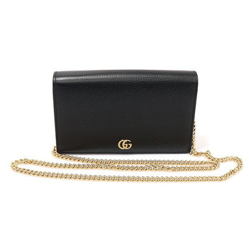 Gucci Black Textured Leather GG Marmont Mini Chain WOC Clutch Crossbody 497985 151944553