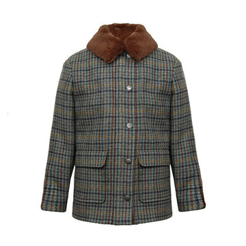 BONPOINT キッズ チェック ボタン ウール コート 376 151945268