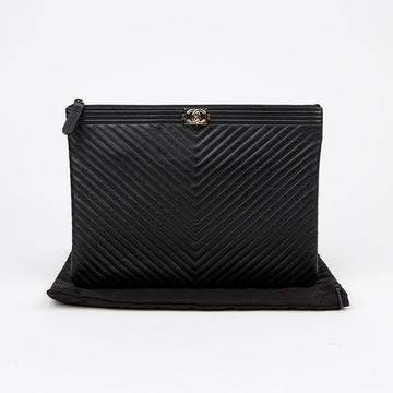 CHANEL Chevron Boy New Medium Clutch A84406 151458326