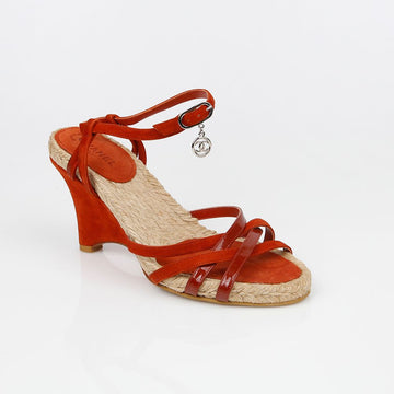 CHANEL CC Logo Charm Wedge Heel Size 36 151644491