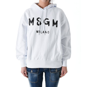 MSGM Gebürstetes Logo Hoodie Weiß 2000MDM515 200001 01 151946733