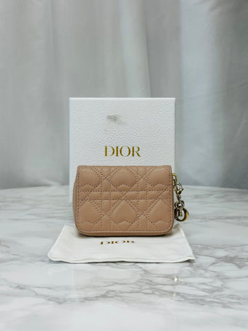 Dior Lady Heart Stitching Wallet Powder Pink 152024076