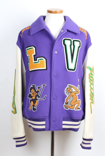 LOUIS VUITTON マルチパッチミックスレザー バーシティブルゾンジャケット 52 S+ 152062442