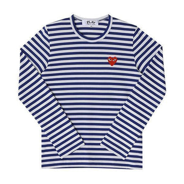 COMME DES GARCONS Spiel Rot Herz Patch Streifen Unisex Langarm T-Shirt A-T164-051 2 149504881 [P]