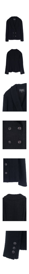 CHANEL ウールジャケット 36 ブラック 2ET3498 41193867 [P]