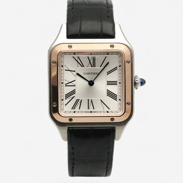 Cartier Santos Dumont Large Pink Gold Combination Unisex Watch W2SA0011 W2SA0037 152103037