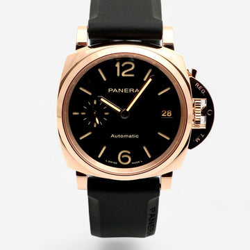 PANERAI ルミノール デュエ 38mm ミディアム 18K ローズゴールド PAM01029 メンズ ゴールドウォッチ 2019年 保証書 ボックス 152103090