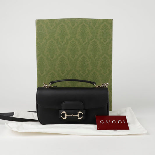 GUCCI Horsebit 1955 Kleine Top Handle Tote Schultertasche 151813480 [P]