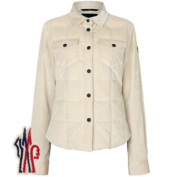 MONCLER Grenoble Nanki Corduroy Daunenjacke in Hellbeige 25FW 152110567
