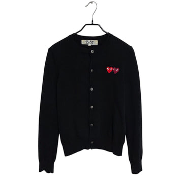 Comme Des Garcons Women’s Round Neck Double Patch Cardigan Black 152114911