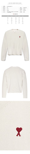AMI Männer Small Heart Logo Stickerei Pullover UKS046 KN0042 193 116299142 [P]