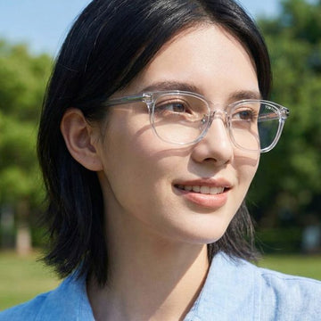 Tom Ford Blue Light Blocking Glasses Frame TF6053DB 020 Transparent Horn Rimmed Luxury Fashion Square Asian Fit 141055689