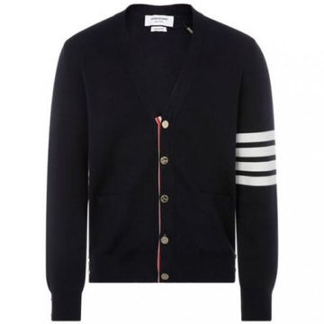 THOM BROWNE 26SS Baumwoll Milano Stich 4-Streifen V-Ausschnitt Cardigan 121380691