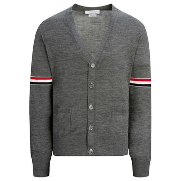 THOM BROWNE Armband Streifen Cardigan Mittelgrau MKC410A Y1014 035 123042469