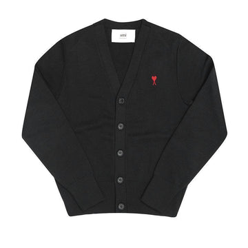 AMI Small Heart Logo V-Neck Women's Cardigan FKC374 001 009 150472697 [P]