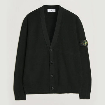 STONE ISLAND リブソフトオーガニックコットンVネックカーディガン ブラック 151629517