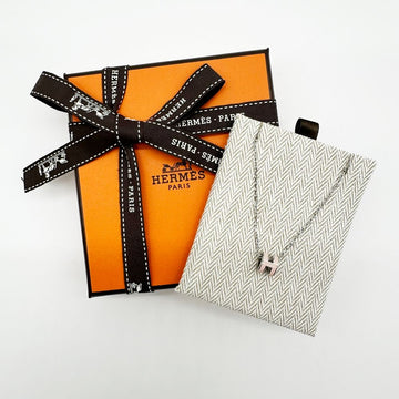 Hermes Mini Pop Hachu Necklace Baby Pink Silver 152195145