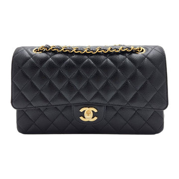 CHANEL Caviar Classic Flap Medium Shoulder Bag Black A01112 152197253