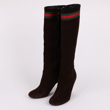 Gucci Suede Brown Women's Boots 256340 152197385