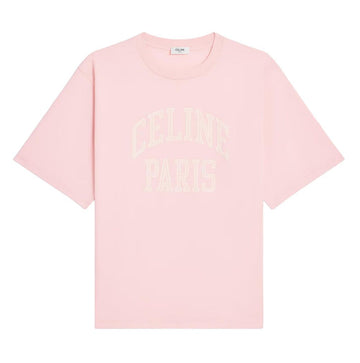 CELINE Übergrößen T-Shirt aus Baumwolljersey Rosa Pulver Off-White 152198677