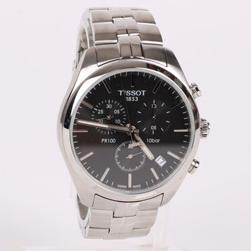 Tissot Chrono PR100 Black Dial Steel Men's Watch 152198853