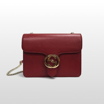 GUCCI Rote 510304 Interlocking Chain Schultertasche 152199042