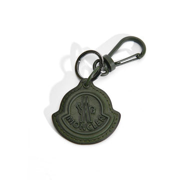 MONCLER Genius Logo Leder Schlüsselanhänger Khaki 6F00006 M2489 819 152199196