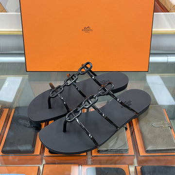 HERMES Sandalen Mykonos Schwarz H261179 152199712