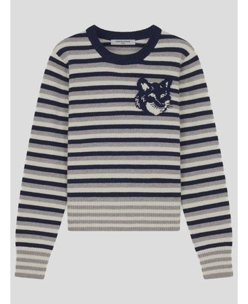 MAISON KITSUNE Fuchs Kopf Intarsia Streifen Regulär NW00804KM0329 B481 152200985