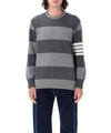 THOM BROWNE ローズアイコンラグビーストライプ4バープルオーバー 152201040 [P]