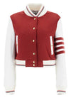 Thom Browne Cashmere Weight 4-Bar Cropped Varsity Jacket 152201082 [P]