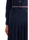 THOM BROWNE Gestreifte Baumwollflanell Midi Plissee Hose 152201179 [P]