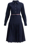 THOM BROWNE Gestreifte Baumwollflanell Midi Plissee Hose 152201179 [P]