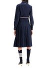 THOM BROWNE Gestreifte Baumwollflanell Midi Plissee Hose 152201179 [P]