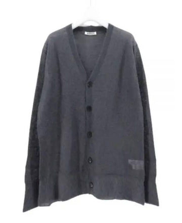 AURALEE Mohair-Pullover Cardigan Dunkelgrau A24SC01FG 152201875