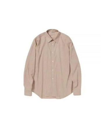 AURALEE スーパーファインウールストライプシャツライトブラウンA24SS01WW 152202046