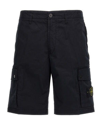 Stone Island Cotton Logo Patch Cargo Shorts 152202065