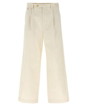 Auralee Washed FINX Chino ONETUCK Pants Light Khaki 152202078