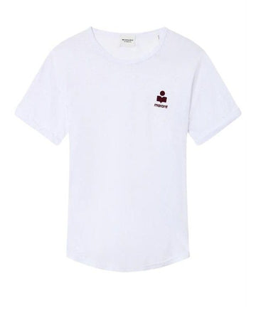 Isabel Marant Linen Logo T-Shirt TS0315FA A1N09E 20WH 152202629