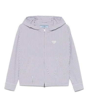 PRADA Gestreifte Popeline Bomberjacke 152202997