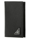 Prada Saffiano Triangle Card Holder 152203191 [P]
