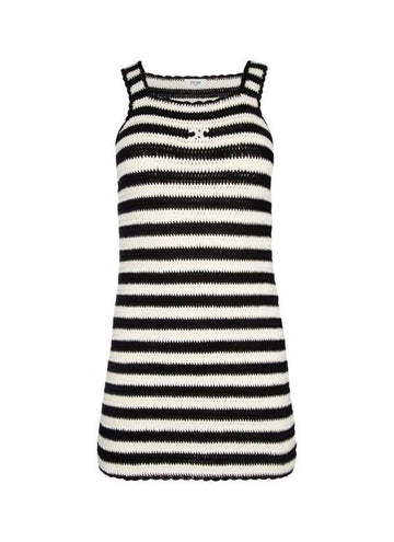 CELINE Mini-Kleid mit Streifen aus gehäkelter Baumwolle 152203213
